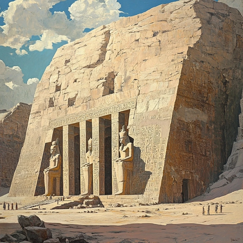 埃及阿布辛贝神庙宏伟外观