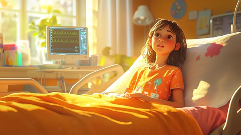 医院里的女孩故事书插图