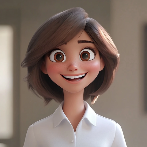 卡通助手女性笑容