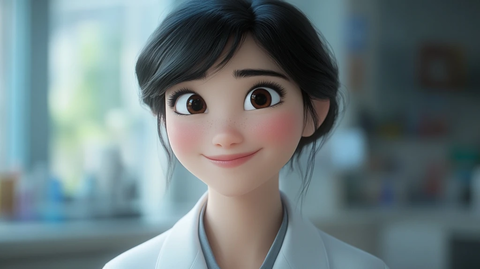 女医生微笑戴白外套