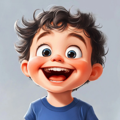 儿童笑脸卡通插画