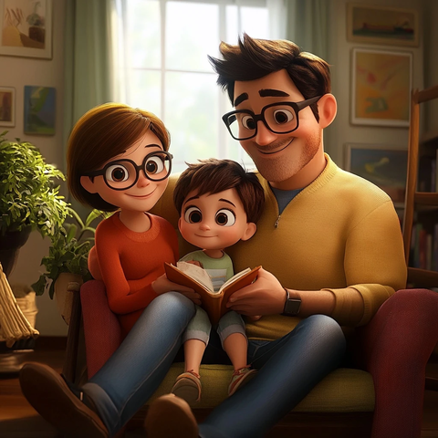 迪士尼家庭合影