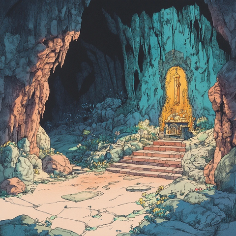 神秘洞穴内的古老祭坛