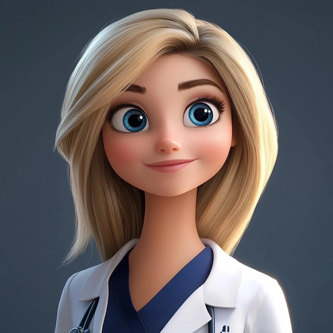 蓝眼金发护士穿蓝色制服