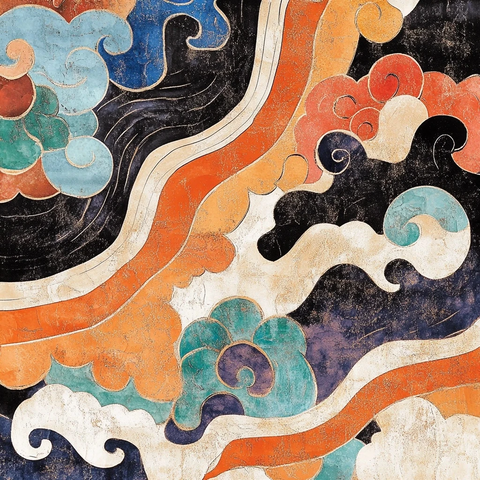 传统云纹图案壁画艺术