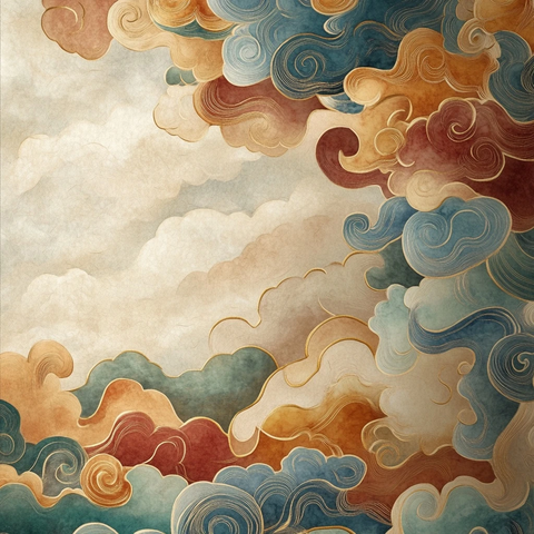 传统风格的多彩祥云图