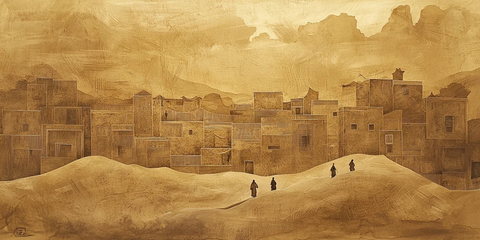 黄土高坡上的村落与行走的人