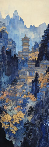 山间古建图传统建筑与自然的完美融合