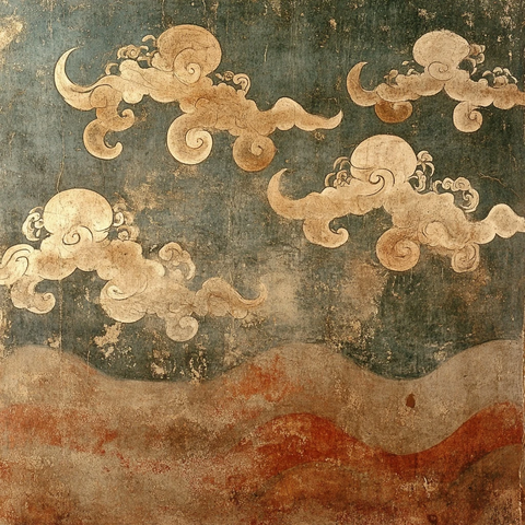 古典云纹壁画传统艺术的视觉盛宴