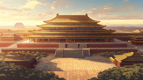 宏伟故宫全景图展现皇家建筑壮丽风貌