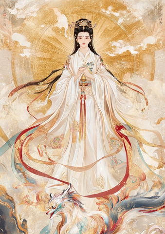 古装女子持物而立仙气飘飘