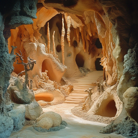 神秘奇幻的洞穴内部景象