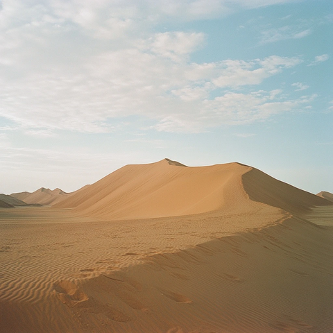 沙漠中沙丘连绵的广阔景象