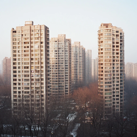 城市住宅区高楼林立的景象