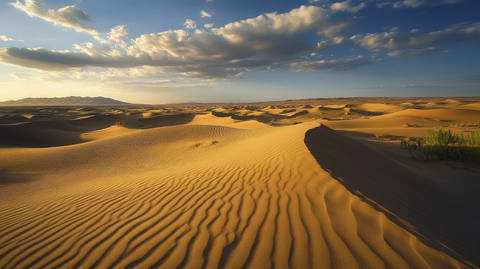 广阔沙漠景观的自然景象