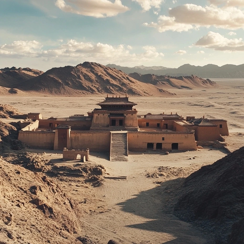 沙漠中的古老建筑