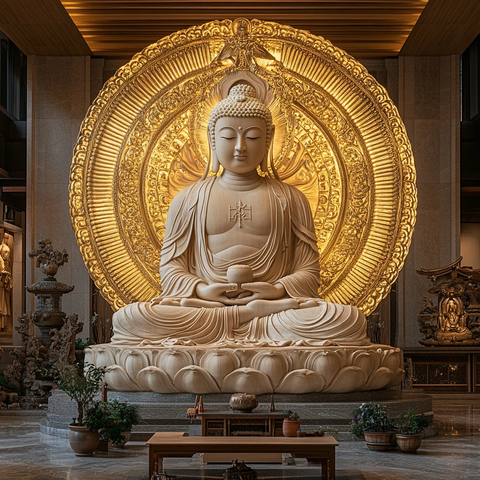 室内大型佛像雕塑