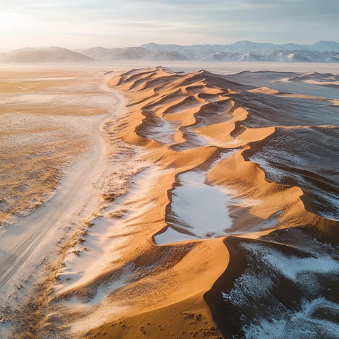 沙漠风光鸟瞰图