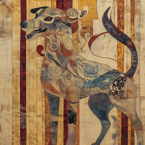 艺术风格的动物绘画狗的形象图