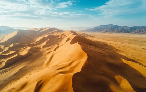 沙漠的壮丽景观鸟瞰全景