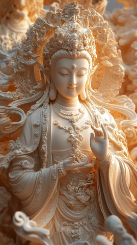 精美绝伦的观音菩萨雕像