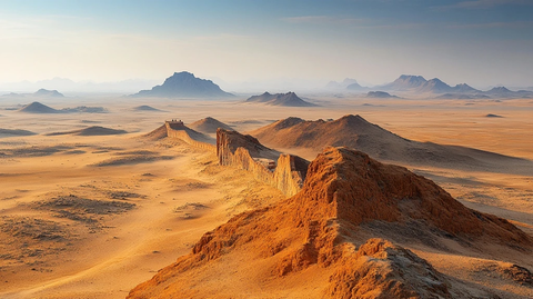 沙漠中壮观的地貌景观