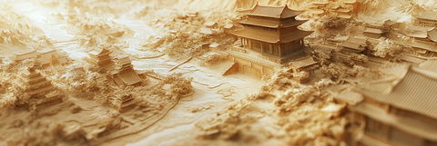 古色古香的传统中式建筑群全景