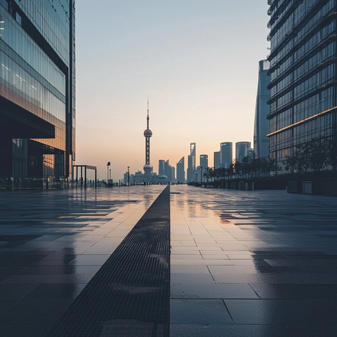 上海东方明珠附近的城市风光