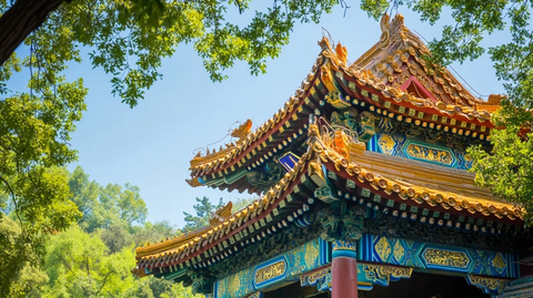 传统古建筑中式屋顶风景