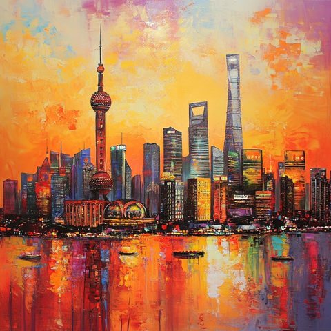 上海外滩城市风光全景