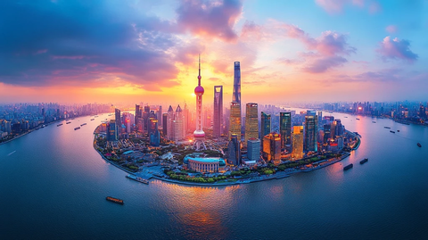 上海陆家嘴城市景观鸟瞰全景