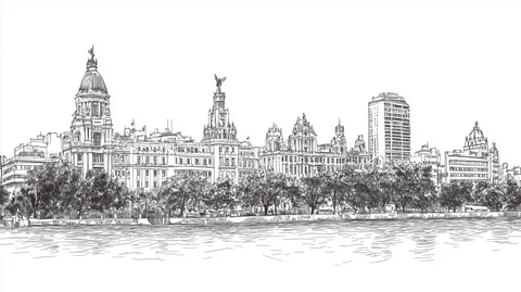 水边的城市建筑景观