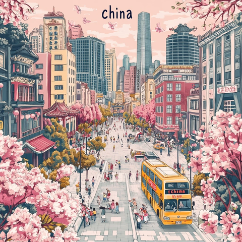 充满生活气息的中国城市街景