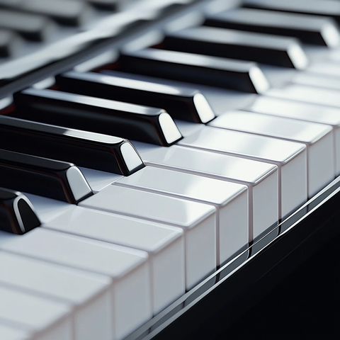 黑白键钢琴乐器图