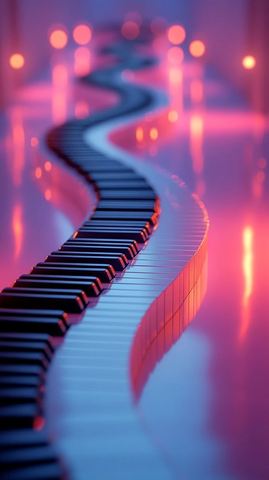 钢琴键构成的形道路