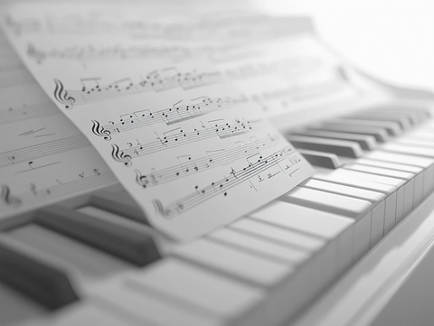 钢琴琴键与乐谱