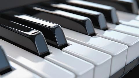 钢琴键近距离特写