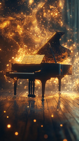 自动演奏钢琴散发音乐光芒