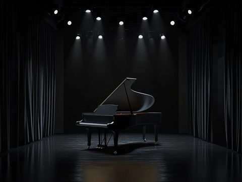 舞台中央静置钢琴