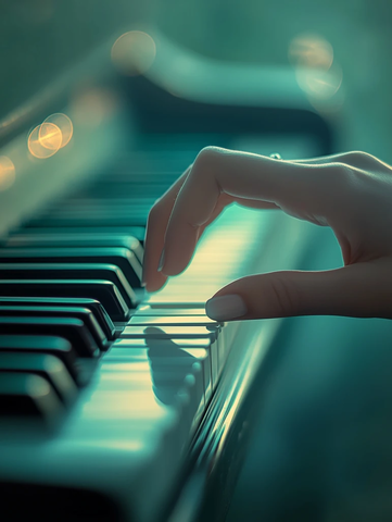 纤纤玉手轻抚钢琴键