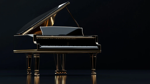 黑白金钢琴叠加展示