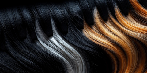 钢琴键盘与渐变毛发艺术