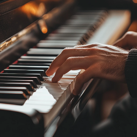 钢琴演奏手部特写
