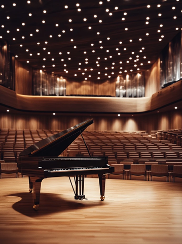 木质舞台与钢琴演奏厅