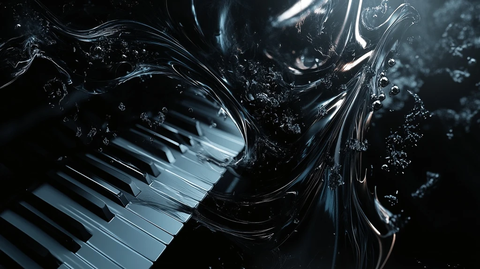 流动音符与黑色韵律