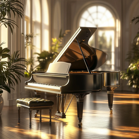 钢琴与尤克里里舞台渲染