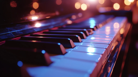 钢琴键特写镜头