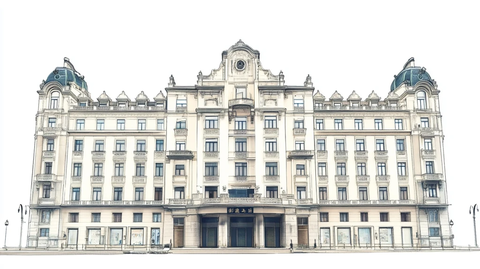 欧式风格的豪华大型建筑外观