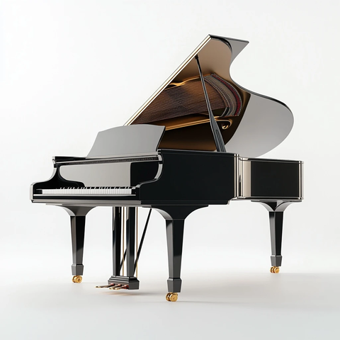 经典黑色钢琴白色背景