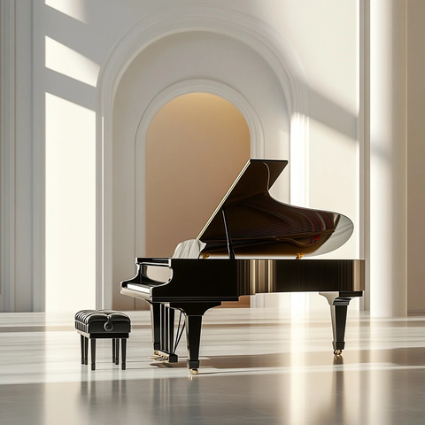 钢琴舞台自然光背景
